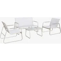 sweeek Gartenlounge-Set aus Stahl 4 Plätze beige