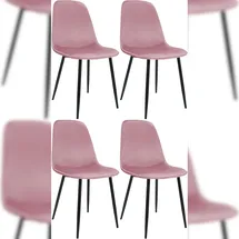 CLP Esszimmerstuhl Maryam Samt rosa 4er Set