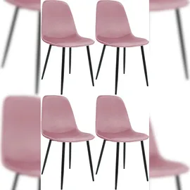 CLP Esszimmerstuhl Maryam Samt rosa 4er Set