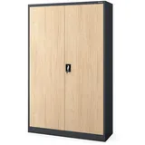Jan Nowak Aktenschrank Metall abschließbar 185 x 115 x 40 cm Büroschrank Ordnerschrank Archivschrank Dokumentenschrank Stahlschrank mit Schloss 4 Fachböden für Büro Kanzlei Archiv