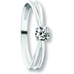 Goldring ONE ELEMENT "Zirkonia Ring aus 333 Weißgold" Gr. 52, silber, Fingerringe, Damen, 52,mit Zirkonia, Weißgold 333, Damen Gold Schmuck