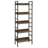 EUGAD Standregal Bücherregal Metallregal Leiterregal Stufenregal Multifunktionale Regal Industrie Design MDF Metall 60x27,5x160cm, Vintage