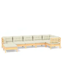 vidaXL Garten-Lounge-Set 7-tlg. creme Kiefer
