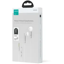 Joyroom Wired Series Halbe In-Ear-Ohrhörer, Metall, verdrahtet, Silberweiß