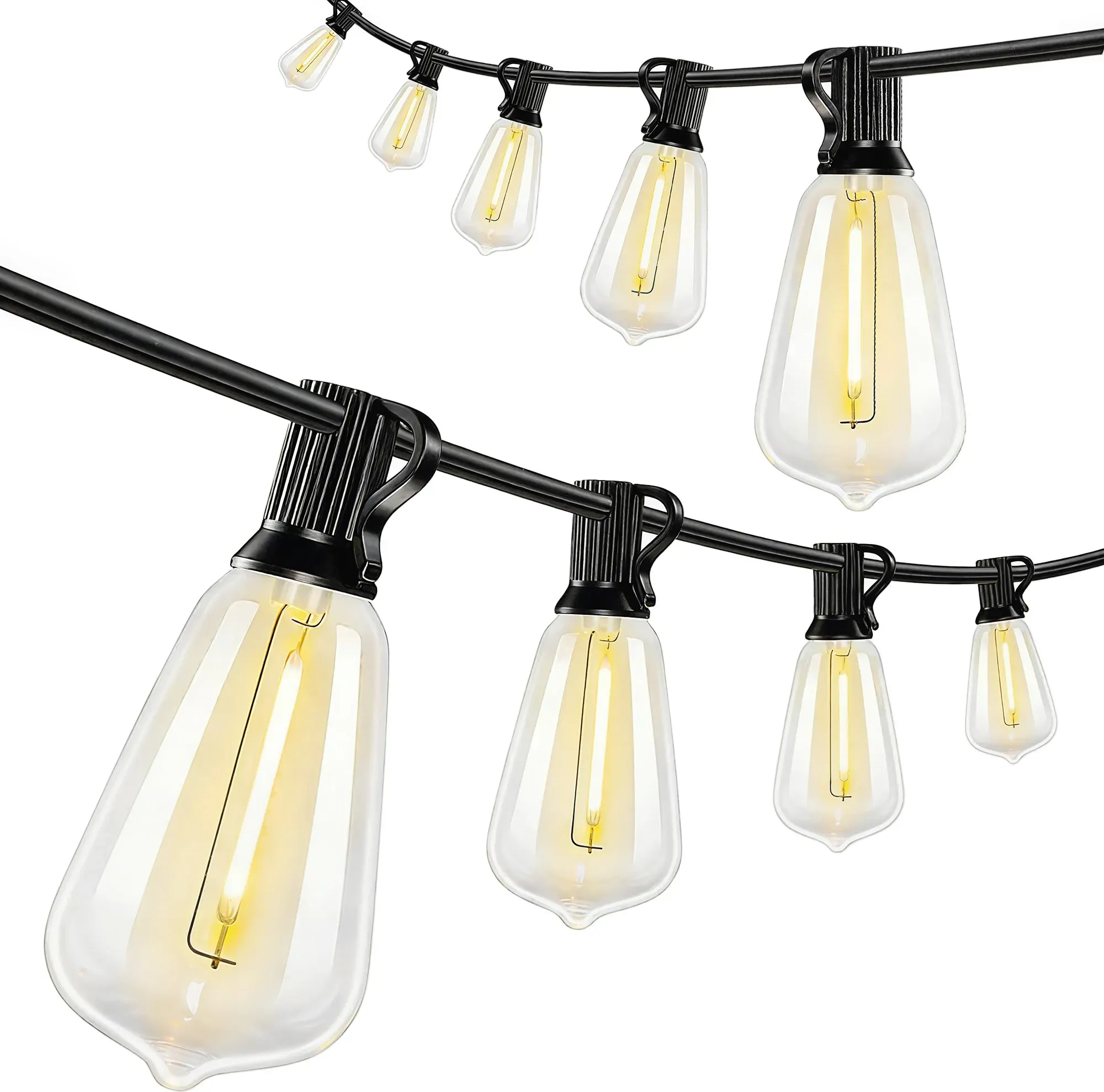 HOMCOM LED Lichterkette 18 m Partylichterkette Warmweiß Lichtvorhang für Außen und Innen, Weihnachten, Hochzeit, Party, Garten   Aosom