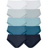 PETITE FLEUR Jazz-Pants Slips PETITE FLEUR, Damen, Gr. 32/34, blau, Obermaterial: 95% Baumwolle, 5% Elasthan, unifarben, körpernah, Unterhosen, aus elastischer Baumwolle