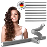 ECENCE Papilotten Lockenwickler 10x Grau Papilottenwickler Locken Friseurbedarf