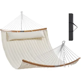 Vevor Hängematte aus gestepptem Stoff, 1400 x 1900 mm Doppelhängematte für 2 Personen mit abnehmbarem Kissen und Ketten für Camping, Outdoor, Terrasse, Garten, Strand, 0,22 Tonnen Tragfähigkeit