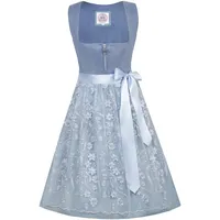 MarJo Dirndl 'Isa' mit Spitzenschürze 698265, Light Denim 65cm blau 48