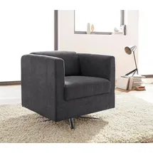 Home Affaire Sessel Bob Polyester 72 x 71 x 75 cm Grau drehbar mit Sternfuß