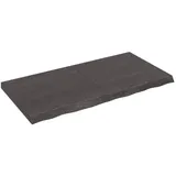 vidaXL Waschtischplatte Dunkelbraun 120x60x(2-6)cm Massivholz