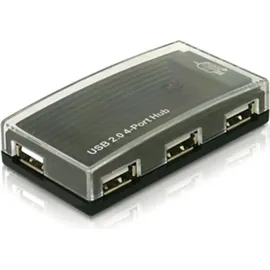 DeLock 4 Port USB 2.0-Hub Schwarz