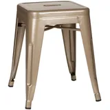 MID.YOU Hocker, Champagner, Metall, quadratisch, 39x46x39 cm, stapelbar, Wohnzimmer, Hocker, Sitzhocker