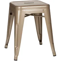 MID.YOU Hocker, Champagner, Metall, quadratisch, 39x46x39 cm, stapelbar, Wohnzimmer, Hocker, Sitzhocker