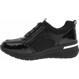 CAPRICE Damen Sneaker mit Reißverschluss Bequem, Schwarz 36 EU