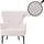 Mendler Lounge-Sessel HWC-K37 Bouclé 75 x 80 x 78 cm Weiß mit Kissen