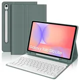 IVEOPPE Tastatur für Samsung Galaxy Tab S10 Lite/S10 FE/S9 FE 10.9" & S9 11", Hülle mit Bluetooth Magnetisch Deutscher QWERTZ Tastatur für Galaxy Tab S10 Lite/S10 FE/S9 FE, Dunkelgrün