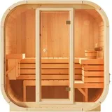 FINNTHERM Innensauna Ellipso M, Sauna mit Glasfront, 42 mm Wandstärke, 3 Personen