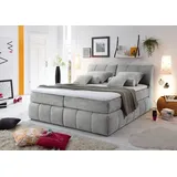 ed-lifestyle polstermöbel Toledo 180x200 cm Boxspringbett Hellgrau, Ausführung:Variante 2
