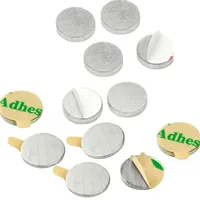 vasalat Scheibenmagnet flach, Magnete mit Metallscheiben selbstklebend, Rundmagnet ø 10mm, Neodym vernickelt 12-teilig