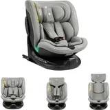 KIKKABOO Kindersitz i-Tour i-Size (40-150 cm) Gruppe 0+/1/2/3, Isofix, drehbar hellgrau - Grau
