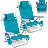 COSTWAY Strandstühle klappbar leicht 2er Set, Campingstühle