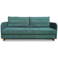 Siblo 3-Sitzer Ausziehbares Dreisitziges Sofa Pablo mit Schlaffunktion - Bettzeugbehälter - Dreisitzer-Sofa grün