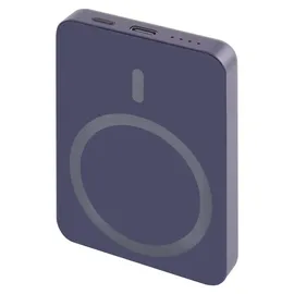 EMOS Powerbank 5 000 mAh WI 522 mit Magnet - magnetischer externer Akku mit Passthrough und Wireless-Charging USB-C-Ausgang inkl. USB-Datenkabel - für iPhone, iPad, Smartwatches - blau