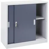 Mendler Aktenschrank Boston HWC-F41, Stahlschrank mit Schiebetüren 90x90x45cm ~ anthrazit