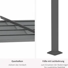 Outsunny Pergola 397 x 295 x 230 cm dunkelgrau
