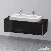 Duravit XSquare Unterschrank, 4 Schubkästen, Schwarz Hochglanz