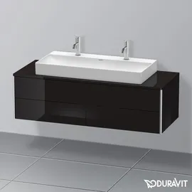 Duravit XSquare Unterschrank, 4 Schubkästen, Schwarz Hochglanz