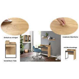 OTTO home Schreibtisch Moid Eiche / Schwarz