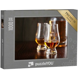 puzzleYOU Puzzle Puzzle 1000 Teile XXL „Flasche und Gläser mit Whisky“, 1000 Puzzleteile, puzzleYOU-Kollektionen Whisky