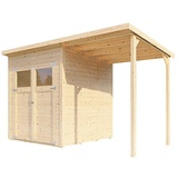 Bertilo Gerätehaus Amrum 2 Plus  (Außenmaß inkl. Dachüberstand  (B x T): 334 x 199 cm, Holz, Natur)