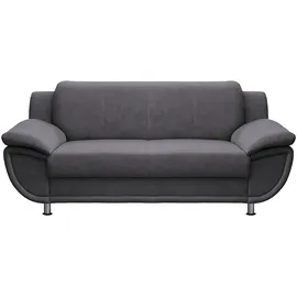TRENDMANUFAKTUR Couch Kunstleder 2-Sitzer Grau