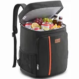 Lifewit 30L 36 Dosen Kühlrucksack, Auslaufsichere Kühltasche Rucksack, wasserdichte Isolierte Lunchtasche für Männer, Frauen, Arbeit, Picknicks, Strand, Camping, Reisen, Schwarz