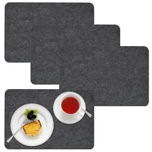 Dune Design DuneDesign 4 Extra-Dicke Filz Tischsets 43x30x0,5cm Edle Platzsets Tisch-Unterlage Grau