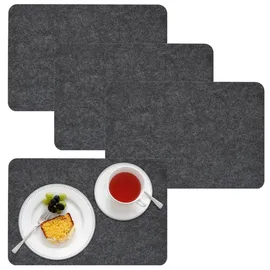 Dune Design DuneDesign 4 Extra-Dicke Filz Tischsets 43x30x0,5cm Edle Platzsets Tisch-Unterlage Grau