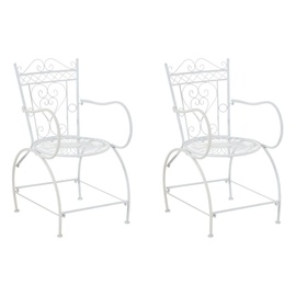 Clp 2er Set Stühle Sheela handgefertigt mit antiker Patina, Farbe:weiß