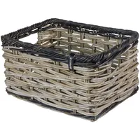 Basil Dijon Fahrradkorb Rattan grau/schwarz