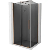 Mexen Velar Schiebetür-Dusche 120x90 cm, Graphit & Kupfer Finish - Grau