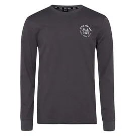 H.I.S. H.I.S Langarmshirt Packung, 2er-Pack, 2 Stk. tlg. Langarm, bedruckt, Rundhalsausschnitt, aus 100% Baumwolle, blau