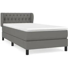 vidaXL Boxspringbett 100 x 200 cm Dunkelgrau