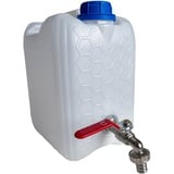 pokm toolsmarket - Wasserkanister mit Hahn, Wasserkanister 5L, Trinkwasser Kanister mit Zapfhahn 1/2'' Gewinde Verzinkt, Wassertank BPA-frei, Wasserbehälter mit Schraubdeckel, Perfekt für Camping