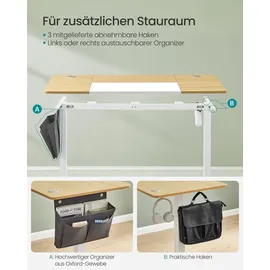 Songmics Höhenverstellbarer Schreibtisch elektrisch 160cm Memory-Funktion mit 4 Höhen pastellgelb - Gelb
