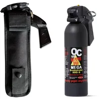 Pfefferspray OC 5000 400 ml Weitstrahl Breitstrahl 7 Meter Reichweite mit Pistolengriff + Coptex Holster Etui Tasche Halterung für Gürtel und Molle-System Nylon schwarz Heimverteidigung (Breitstrahl)