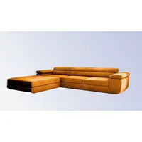 Goldstoff Ecksofa mit Schlaffunktion und Bettkasten VENUS TWIN - Ecksofa mit Federkern, Eckcouch Gold - Gold