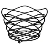 JUSTINUS Obstkorb JULIN, Schwarz matt - Edelstahl - Ø 26 cm - rund