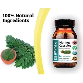 DR WAKDE's Moringa Kapseln (Moringa oleifera) 60 Veg Caps Ayurveda-Ergänzung, Vegan, Kräuter, Natürlich)